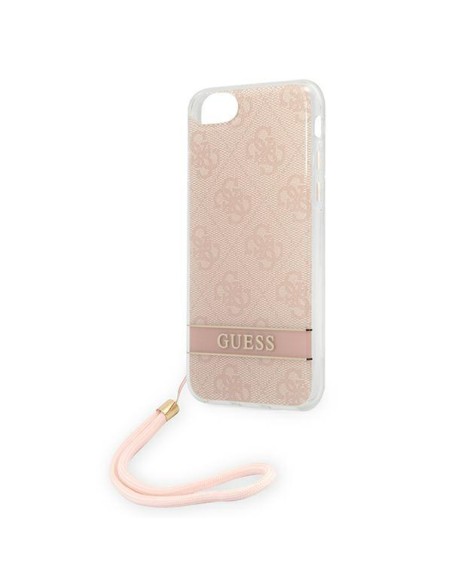 Guess 4G Print Strap dėklas, skirtas iPhone SE 2022 / SE 2020 / 7 / 8 - rožinė Guess 4G Print Strap dėklas, skirtas iPhone SE 2022 / SE 2020 / 7 / 8 - rožinė