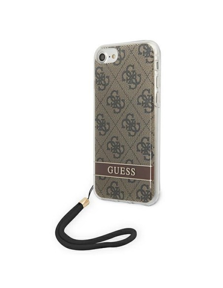 Guess 4G Print Strap dėklas, skirtas iPhone SE 2022 / SE 2020 / 7 / 8 - ruda Guess 4G Print Strap dėklas, skirtas iPhone SE 2022 / SE 2020 / 7 / 8 - ruda