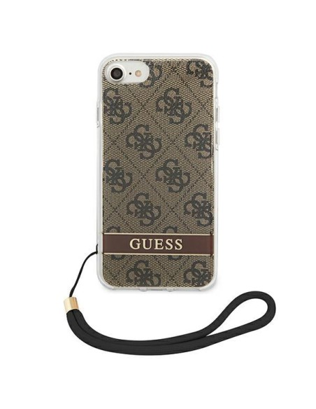 Guess 4G Print Strap dėklas, skirtas iPhone SE 2022 / SE 2020 / 7 / 8 - ruda Guess 4G Print Strap dėklas, skirtas iPhone SE 2022 / SE 2020 / 7 / 8 - ruda
