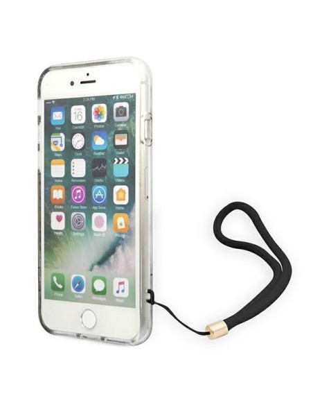 Guess 4G Print Strap dėklas, skirtas iPhone SE 2022 / SE 2020 / 7 / 8 - ruda Guess 4G Print Strap dėklas, skirtas iPhone SE 2022 / SE 2020 / 7 / 8 - ruda