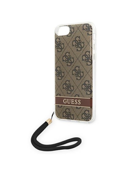 Guess 4G Print Strap dėklas, skirtas iPhone SE 2022 / SE 2020 / 7 / 8 - ruda Guess 4G Print Strap dėklas, skirtas iPhone SE 2022 / SE 2020 / 7 / 8 - ruda