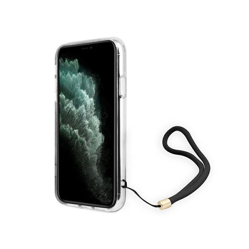 Guess 4G Print Strap dėklas iPhone 11 - rudas