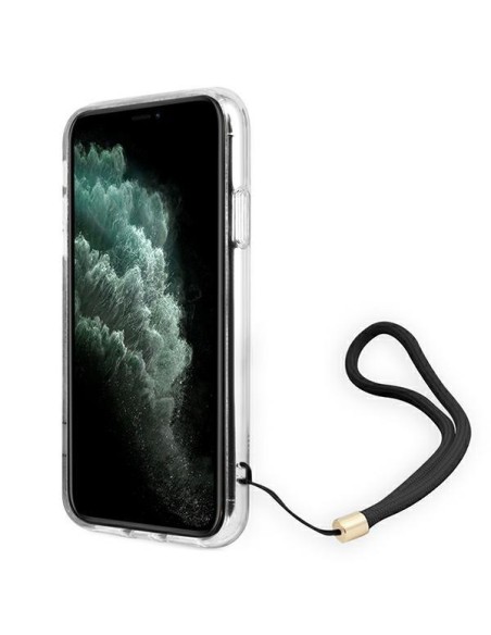 Guess 4G Print Strap dėklas iPhone 11 - rudas Guess 4G Print Strap dėklas iPhone 11 - rudas