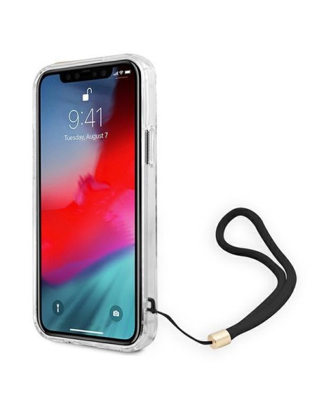 Guess 4G Print Strap dėklas, skirtas iPhone 12 / iPhone 12 Pro - rudas Guess 4G Print Strap dėklas, skirtas iPhone 12 / iPhone 12 Pro - rudas