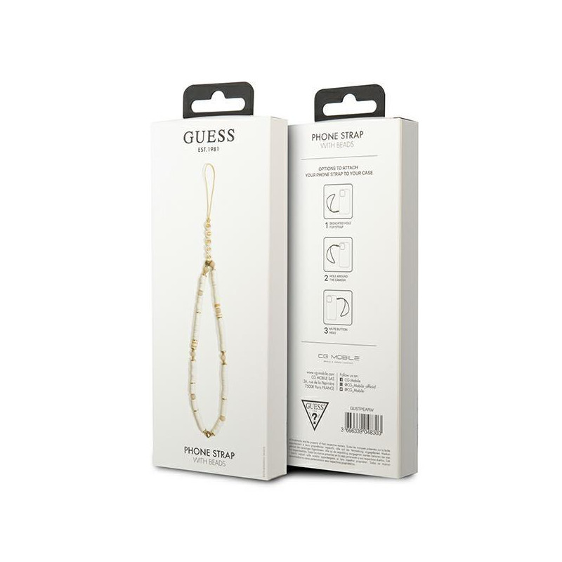 Guess Heishi Beads pakabukas - baltas