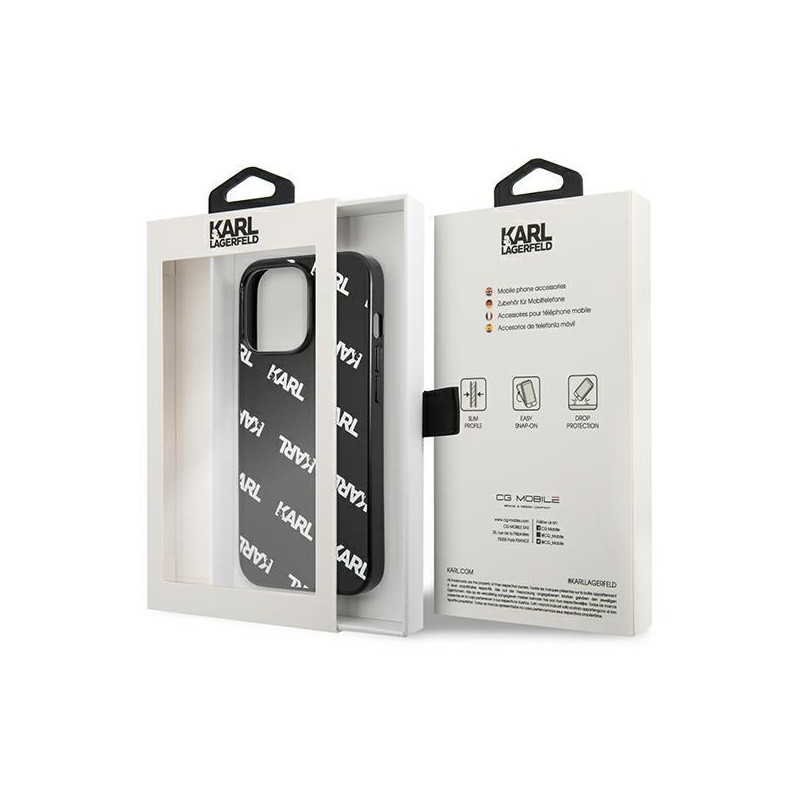 Karl Lagerfeld Allover dėklas, skirtas iPhone 13 Pro / iPhone 13 - juodas