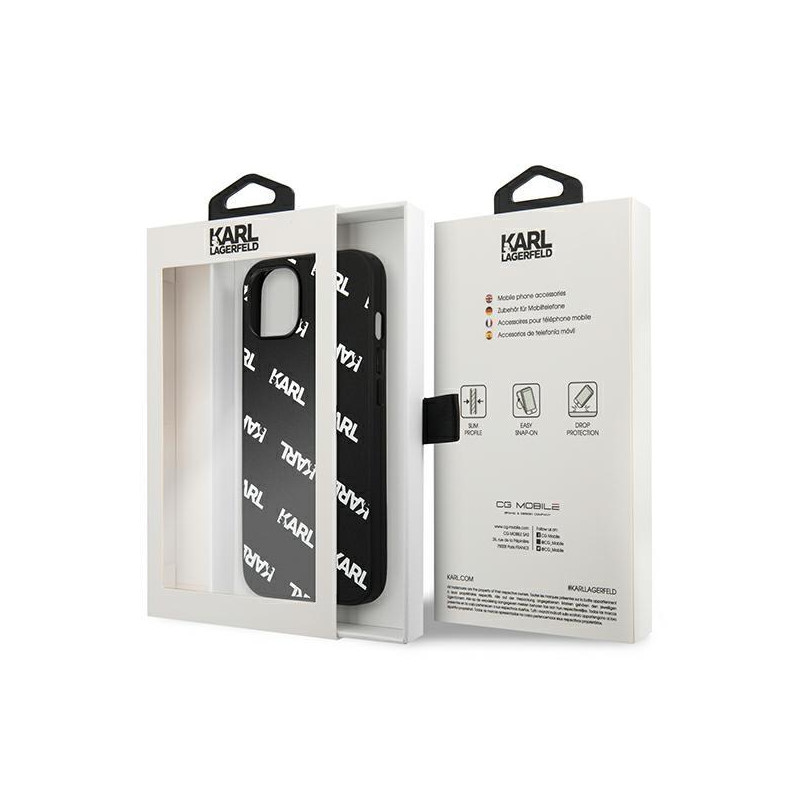 Karl Lagerfeld Allover dėklas iPhone 13 mini - juodas