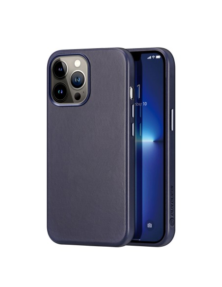 „Dux Ducis Naples“ dėklas, skirtas „iPhone 13 Pro Max“, odinis dangtelis (suderinamas su „MagSafe“) Mėlynas