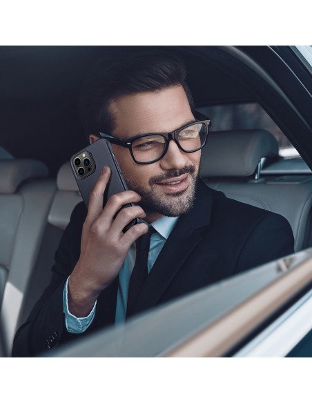 „Dux Ducis Naples“ dėklas, skirtas „iPhone 13 Pro Max“, odinis dangtelis (suderinamas su „MagSafe“) Mėlynas