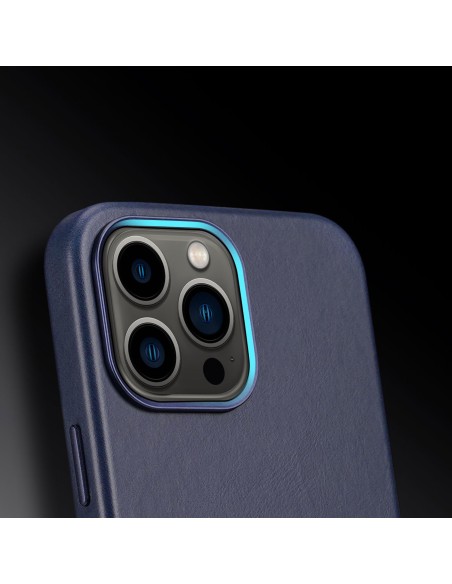 „Dux Ducis Naples“ dėklas, skirtas „iPhone 13 Pro Max“, odinis dangtelis (suderinamas su „MagSafe“) Mėlynas