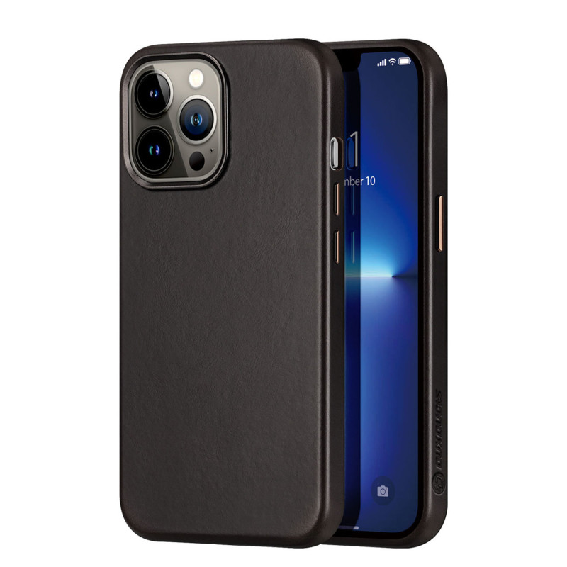 Dux Ducis Naples dėklas, skirtas iPhone 13 Pro Max odinis dangtelis (suderinamas su MagSafe) Tamsiai ruda Dux Ducis Naples dėklas, skirtas iPhone 13 Pro Max odinis dangtelis (suderinamas su MagSafe) Tamsiai ruda