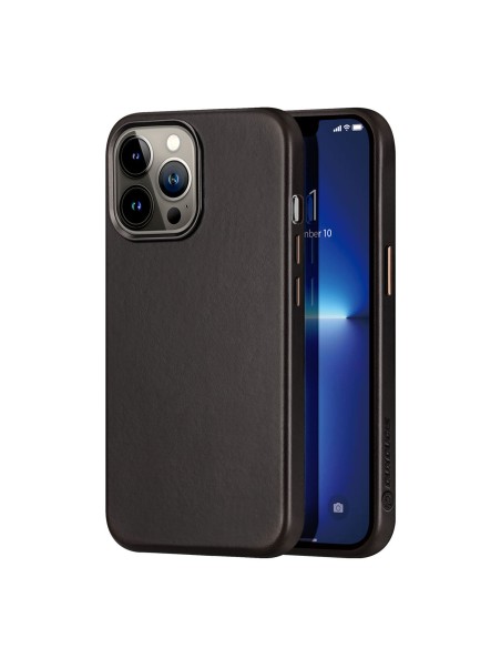 Dux Ducis Naples dėklas, skirtas iPhone 13 Pro Max odinis dangtelis (suderinamas su MagSafe) Tamsiai ruda Dux Ducis Naples dėklas, skirtas iPhone 13 Pro Max odinis dangtelis (suderinamas su MagSafe) Tamsiai ruda