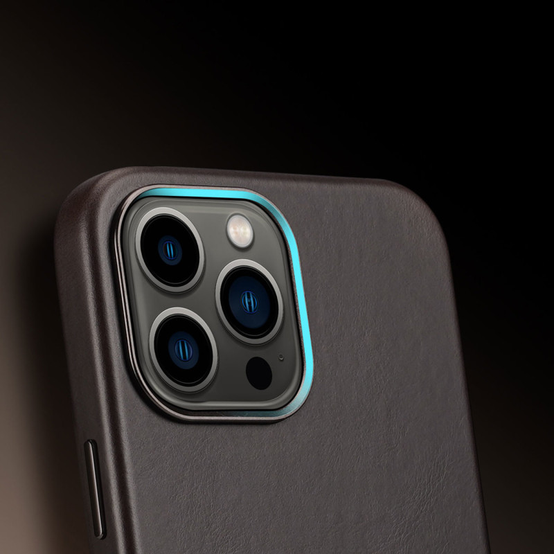 Dux Ducis Naples dėklas, skirtas iPhone 13 Pro Max odinis dangtelis (suderinamas su MagSafe) Tamsiai ruda