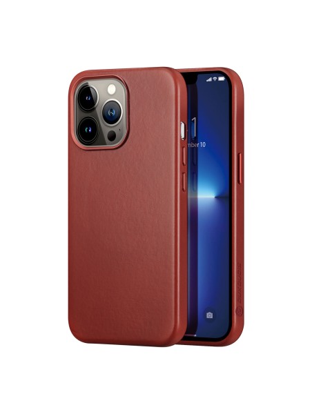 „Dux Ducis Naples“ dėklas, skirtas „iPhone 13 Pro“, odinis dangtelis (suderinamas su „MagSafe“) raudonas „Dux Ducis Naples“ dėklas, skirtas „iPhone 13 Pro“, odinis dangtelis (suderinamas su „MagSafe“) raudonas
