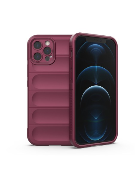 Magic Shield Case iPhone 12 Pro, lankstus šarvuotas dangtelis, bordo spalvos Magic Shield Case iPhone 12 Pro, lankstus šarvuotas dangtelis, bordo spalvos