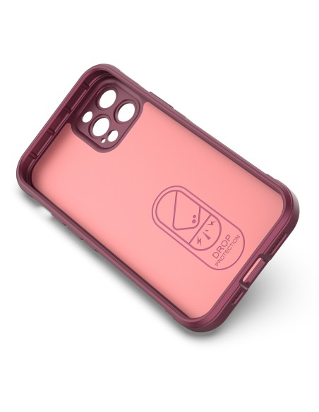 Magic Shield Case iPhone 12 Pro, lankstus šarvuotas dangtelis, bordo spalvos Magic Shield Case iPhone 12 Pro, lankstus šarvuotas dangtelis, bordo spalvos