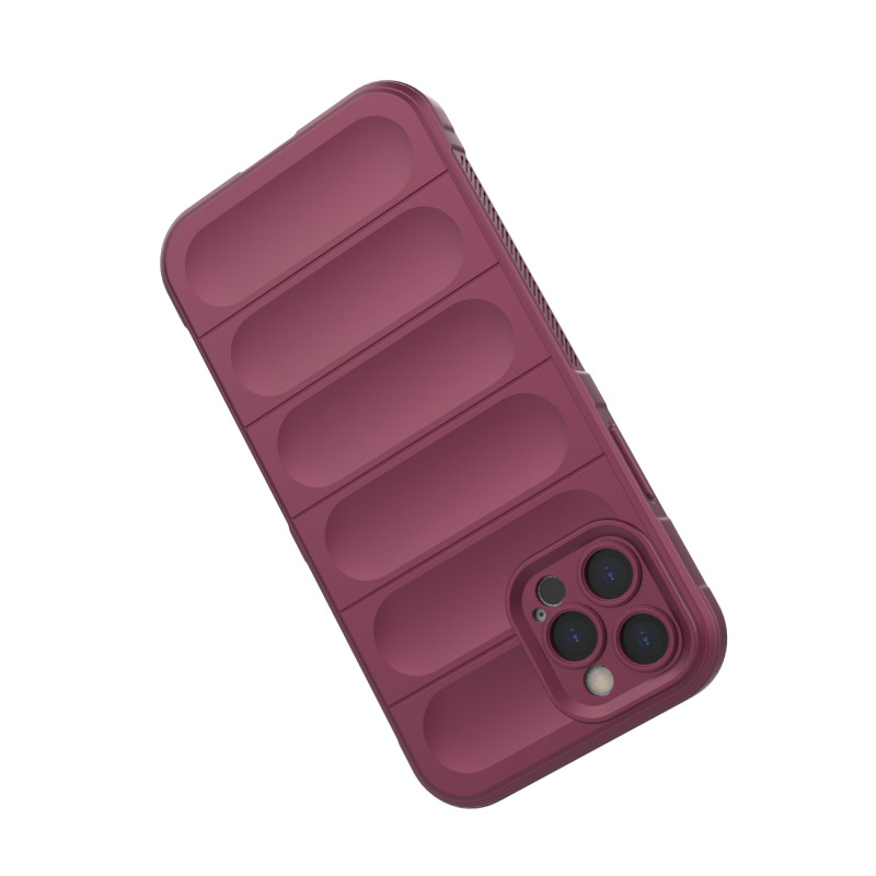 Magic Shield Case iPhone 12 Pro, lankstus šarvuotas dangtelis, bordo spalvos