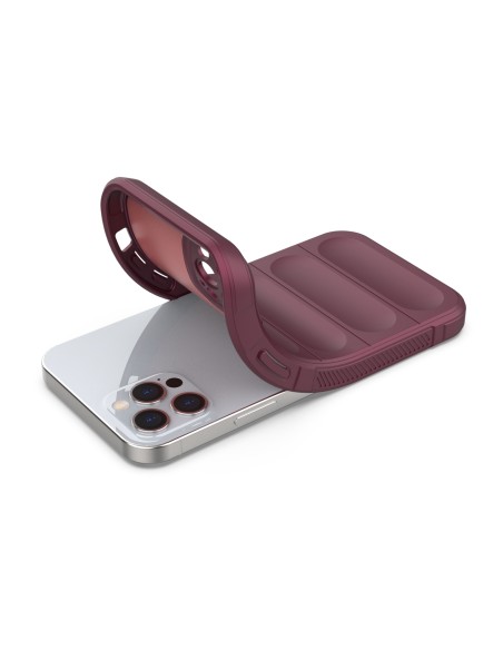 Magic Shield Case iPhone 12 Pro, lankstus šarvuotas dangtelis, bordo spalvos Magic Shield Case iPhone 12 Pro, lankstus šarvuotas dangtelis, bordo spalvos