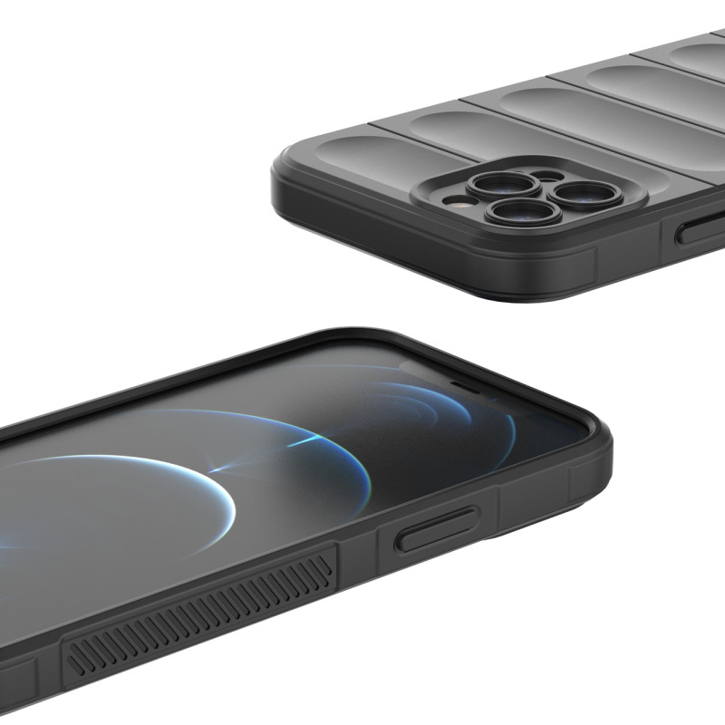 Magic Shield Case iPhone 12 Pro, lankstus šarvuotas dangtelis, bordo spalvos