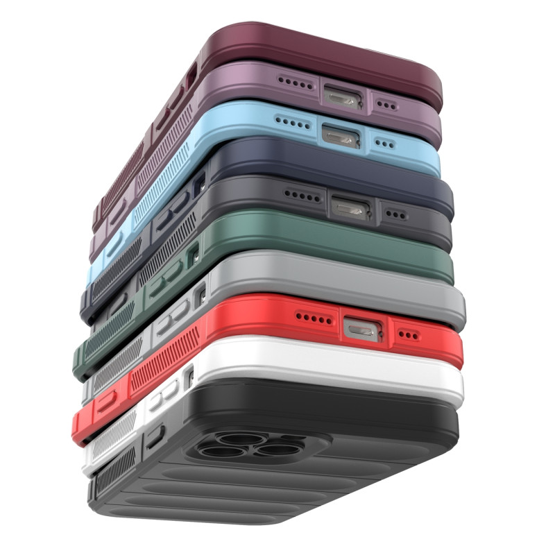 Magic Shield Case iPhone 12 Pro, lankstus šarvuotas dangtelis, bordo spalvos