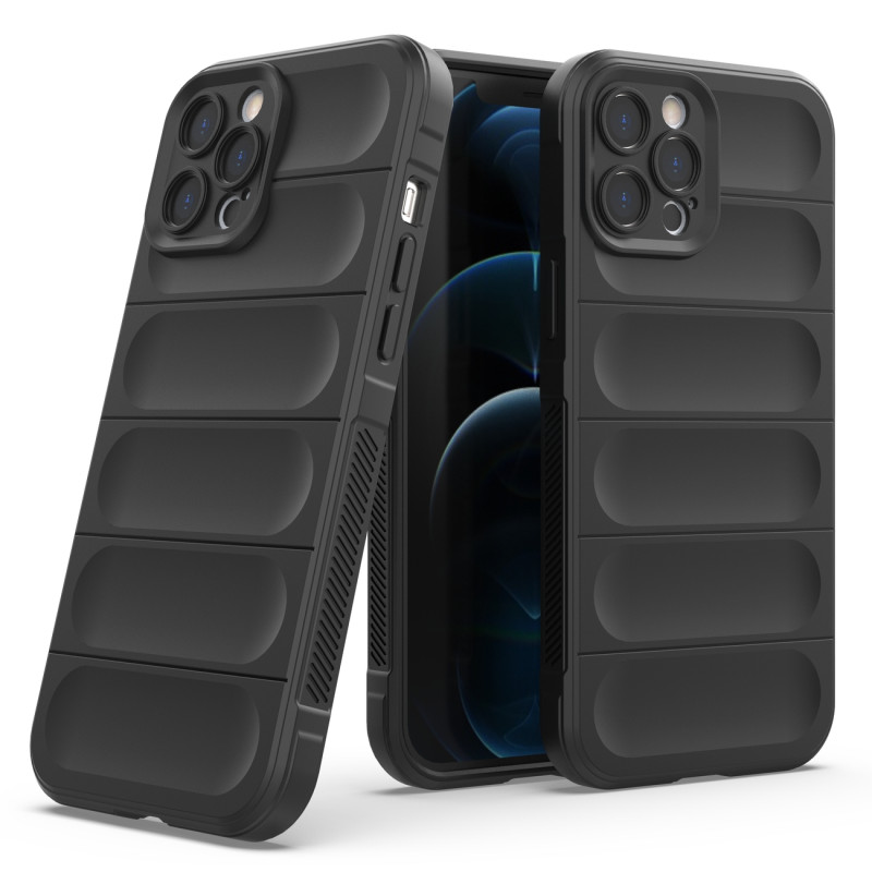 Magic Shield Case iPhone 12 Pro Max, lankstus, šarvuotas dangtelis, tamsiai mėlynas