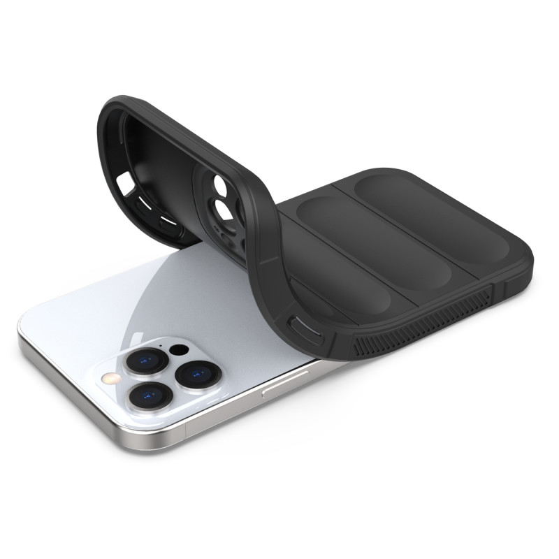 Magic Shield Case iPhone 12 Pro Max, lankstus, šarvuotas dangtelis, tamsiai mėlynas