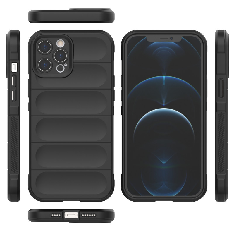 Magic Shield Case iPhone 12 Pro Max, lankstus, šarvuotas dangtelis, tamsiai mėlynas
