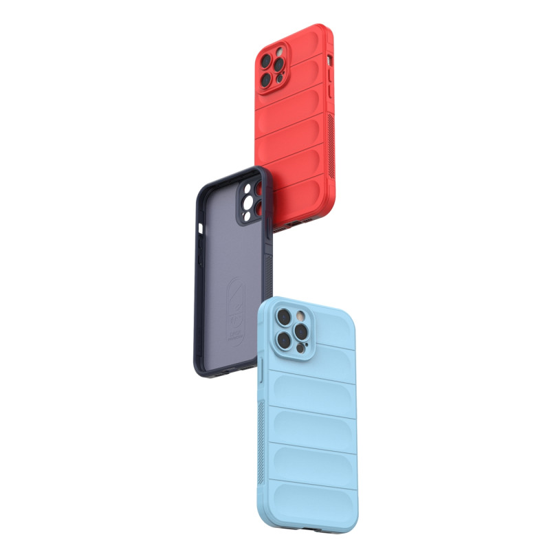 Magic Shield Case iPhone 12 Pro Max, lankstus, šarvuotas dangtelis, tamsiai mėlynas