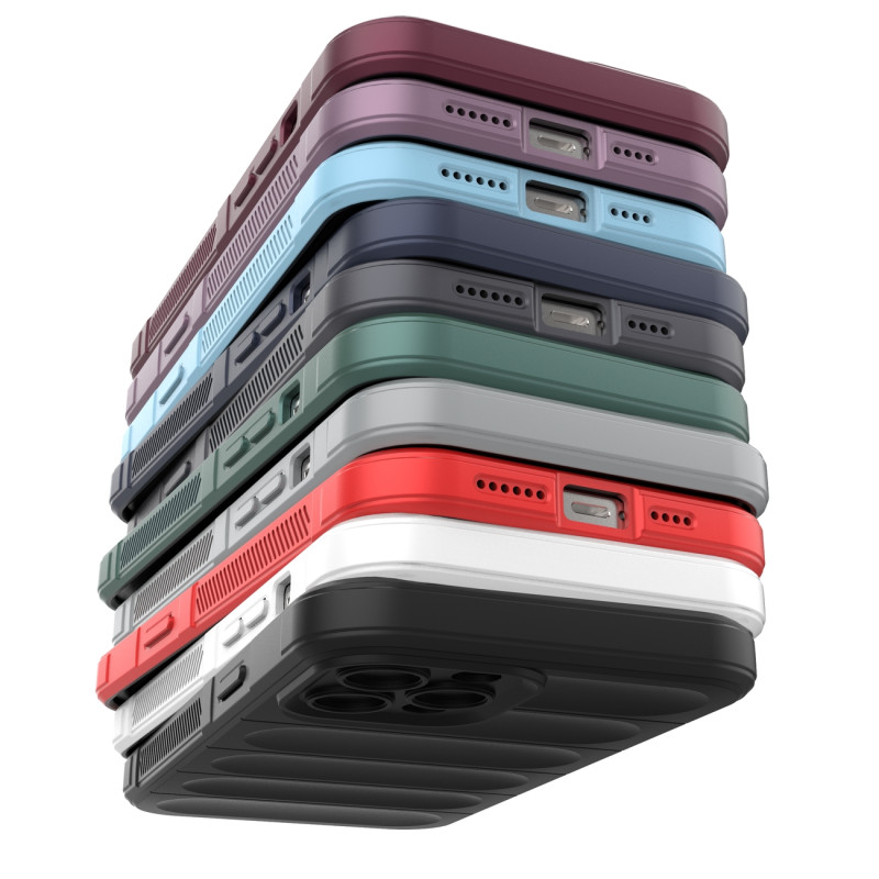 Magic Shield Case iPhone 12 Pro Max, lankstus, šarvuotas dangtelis, tamsiai mėlynas