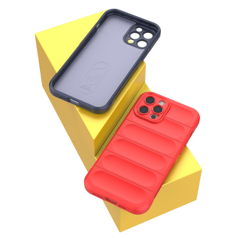 Magic Shield Case iPhone 12 Pro Max, lankstus, šarvuotas dangtelis, tamsiai mėlynas