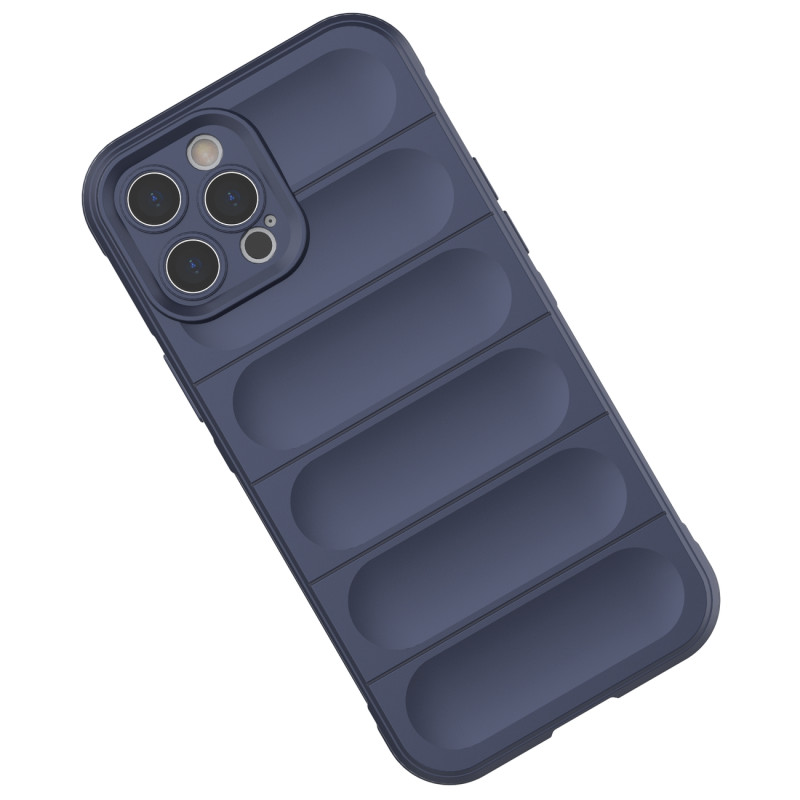 Magic Shield Case iPhone 12 Pro Max, lankstus, šarvuotas dangtelis, tamsiai mėlynas