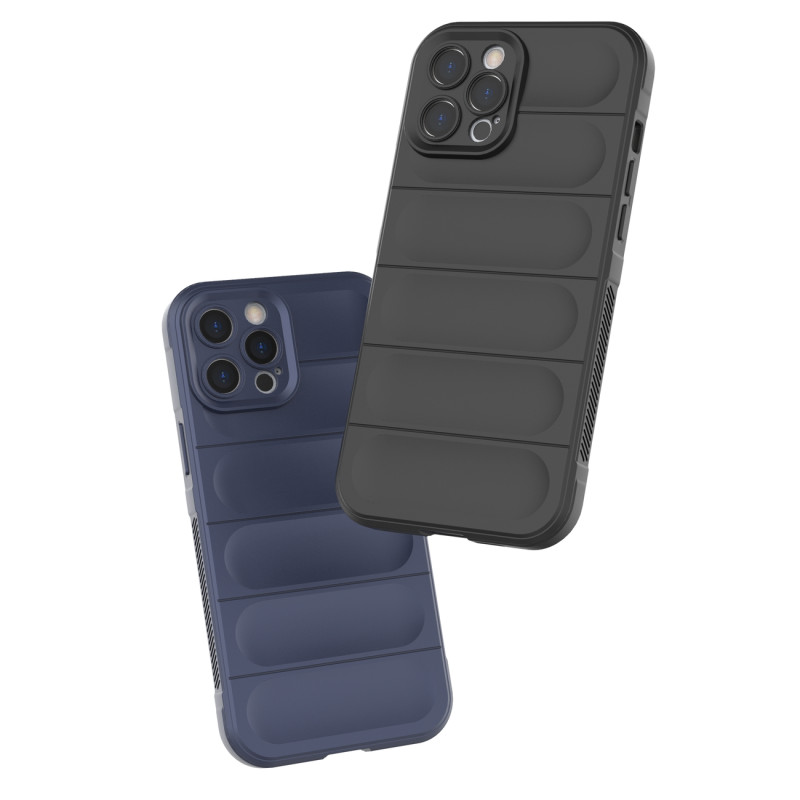 Magic Shield Case iPhone 12 Pro Max, lankstus, šarvuotas dangtelis, tamsiai mėlynas