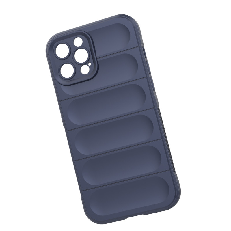 Magic Shield Case iPhone 12 Pro Max, lankstus, šarvuotas dangtelis, tamsiai mėlynas