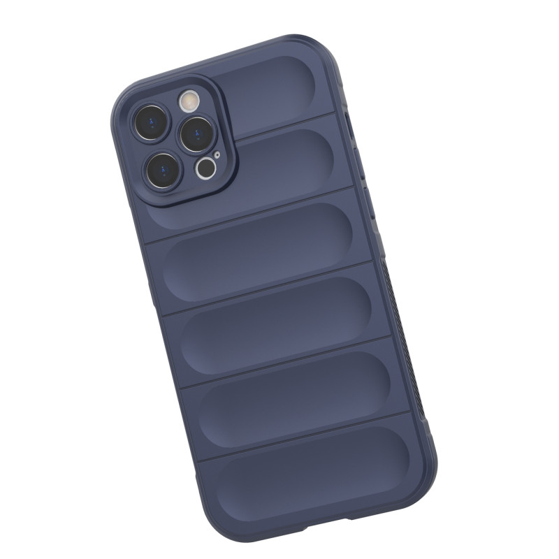 Magic Shield Case iPhone 12 Pro Max, lankstus, šarvuotas dangtelis, tamsiai mėlynas