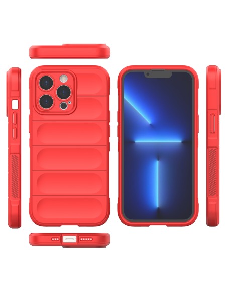 Magic Shield Case dėklas skirtas iPhone 13 Pro, lankstus, šarvuotas dangtelis, raudonas