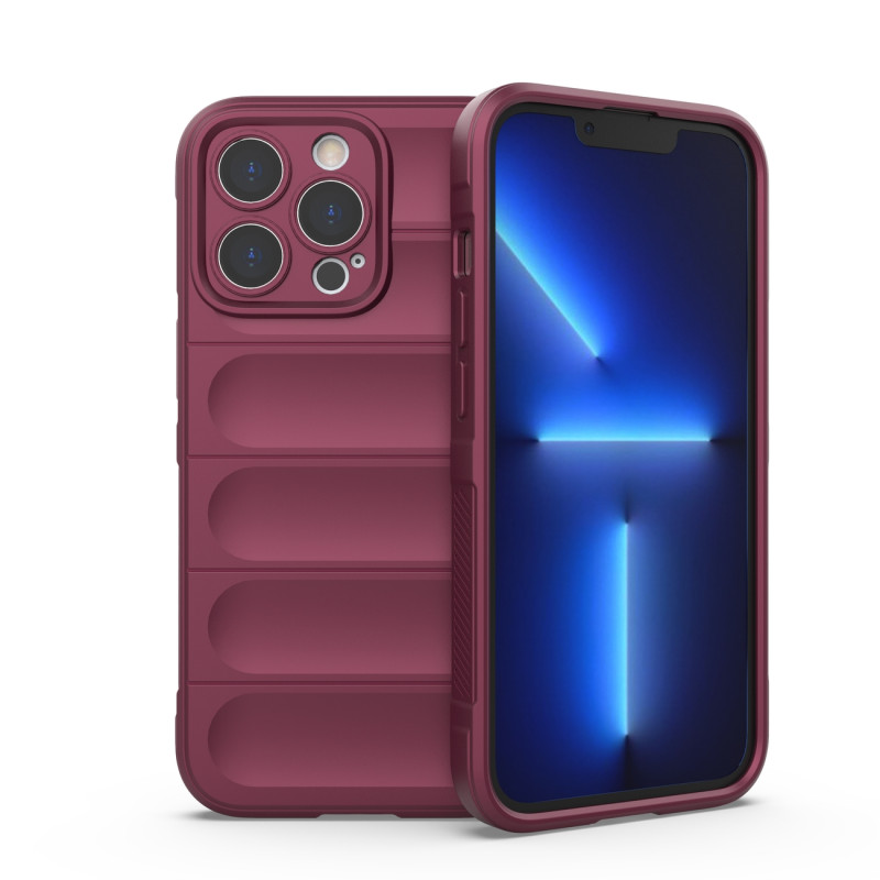 Magic Shield Case dėklas skirtas iPhone 13 Pro, lankstus šarvuotas dangtelis, bordo spalvos