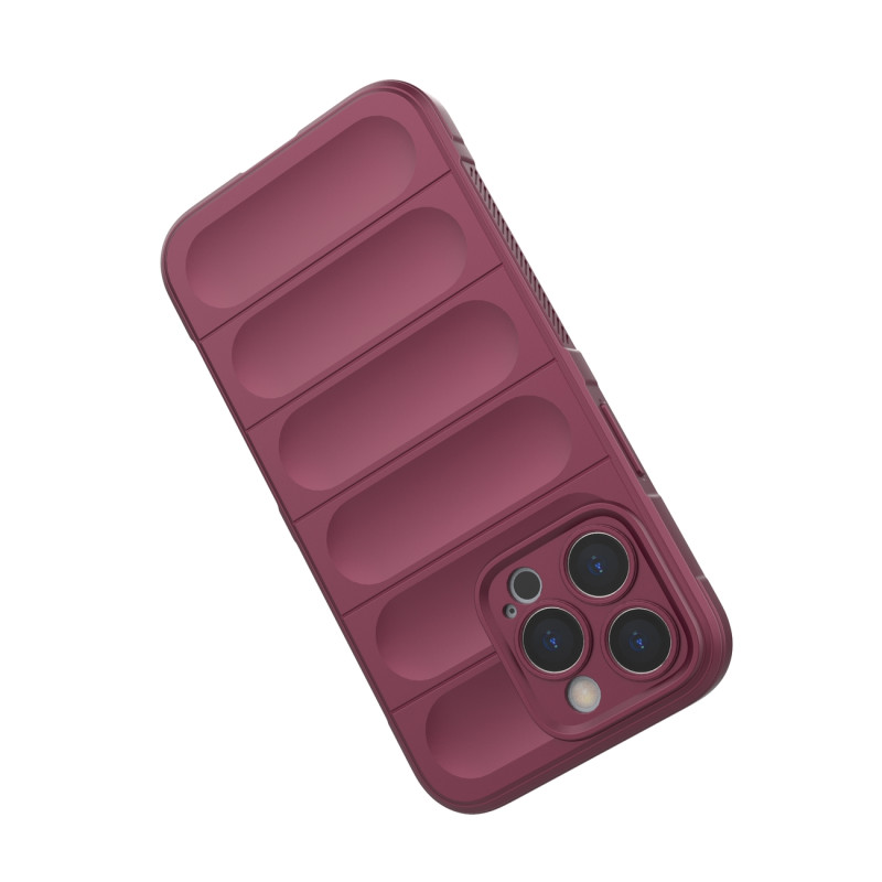 Magic Shield Case dėklas skirtas iPhone 13 Pro, lankstus šarvuotas dangtelis, bordo spalvos