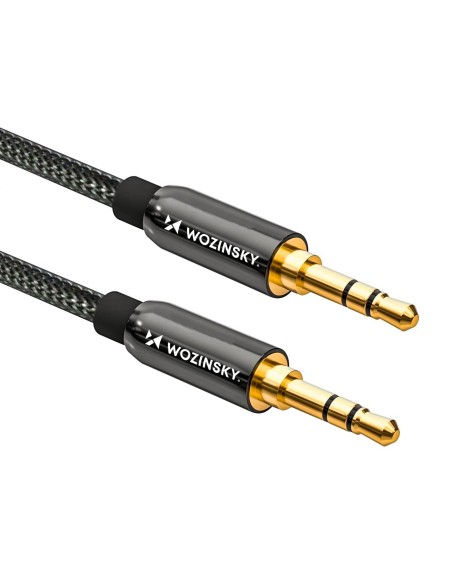 Universalus kabelis mini lizdas AUX 2m juodas Universalus kabelis mini lizdas AUX 2m juodas