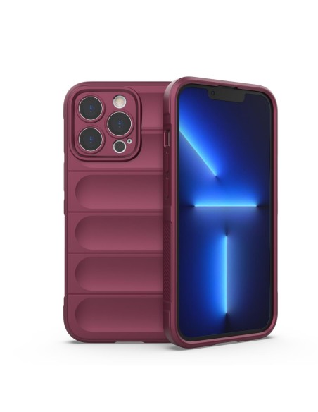 Magic Shield Case dėklas, skirtas iPhone 13 Pro Max, lankstus šarvuotas dangtelis, bordo spalvos