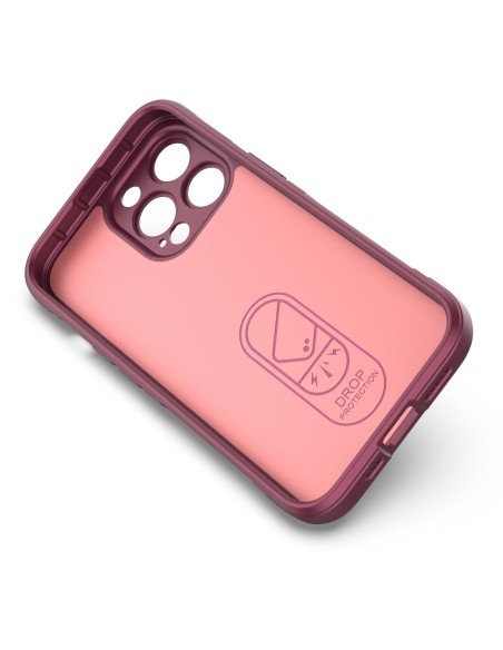 Magic Shield Case dėklas, skirtas iPhone 13 Pro Max, lankstus šarvuotas dangtelis, bordo spalvos