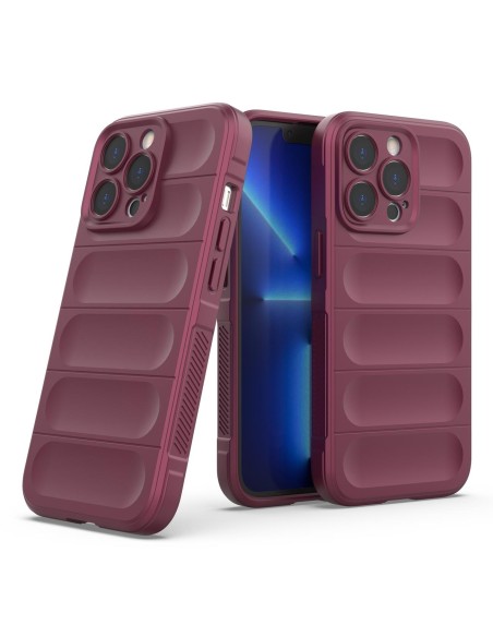 Magic Shield Case dėklas, skirtas iPhone 13 Pro Max, lankstus šarvuotas dangtelis, bordo spalvos