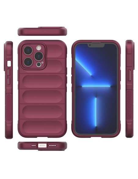 Magic Shield Case dėklas, skirtas iPhone 13 Pro Max, lankstus šarvuotas dangtelis, bordo spalvos