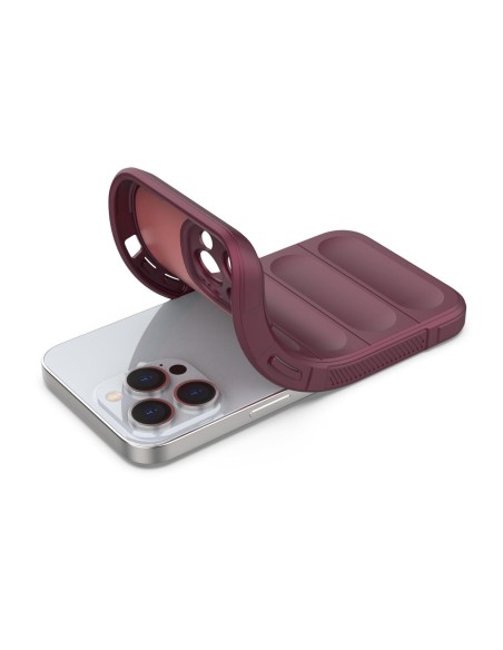 Magic Shield Case dėklas, skirtas iPhone 13 Pro Max, lankstus šarvuotas dangtelis, bordo spalvos