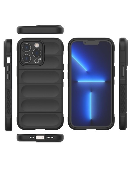 Magic Shield Case iPhone 13 Pro Max, lankstus, šarvuotas dangtelis, tamsiai mėlynas