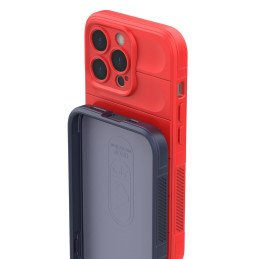 Magic Shield Case iPhone 13 Pro Max, lankstus, šarvuotas dangtelis, tamsiai mėlynas