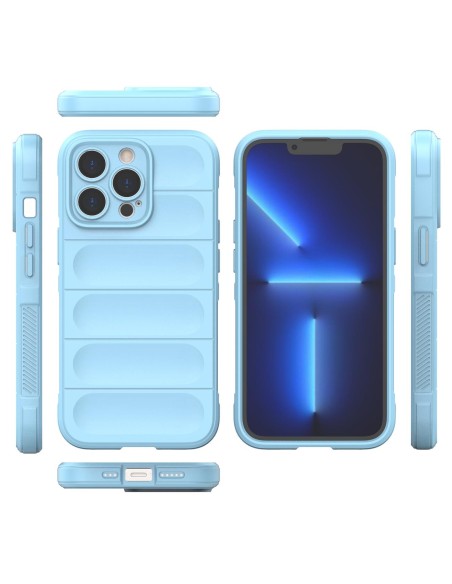 Magic Shield Case dėklas skirtas iPhone 13 Pro Max, lankstus šarvuotas dangtelis, šviesiai mėlynas