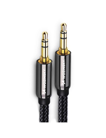 Universalus kabelis mini lizdas AUX 2m juodas Universalus kabelis mini lizdas AUX 2m juodas