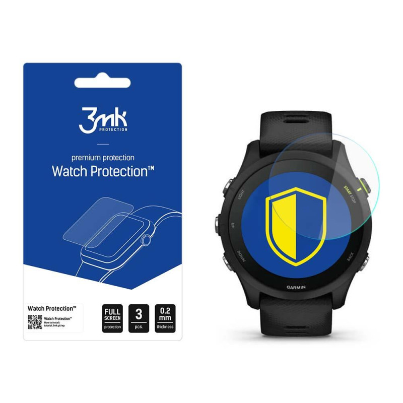 3mk Watch Protection™ hibridinis stiklas v. FlexibleGlass Lite, esantis Garmin Forerunner 255