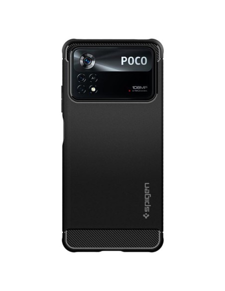 Spigen Rugged Armor dėklas, skirtas Xiaomi Poco X4 Pro 5G - matinė juoda Spigen Rugged Armor dėklas, skirtas Xiaomi Poco X4 Pro 5G - matinė juoda