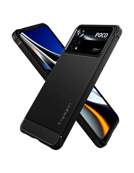 Spigen Rugged Armor dėklas, skirtas Xiaomi Poco X4 Pro 5G - matinė juoda Spigen Rugged Armor dėklas, skirtas Xiaomi Poco X4 Pro 5G - matinė juoda